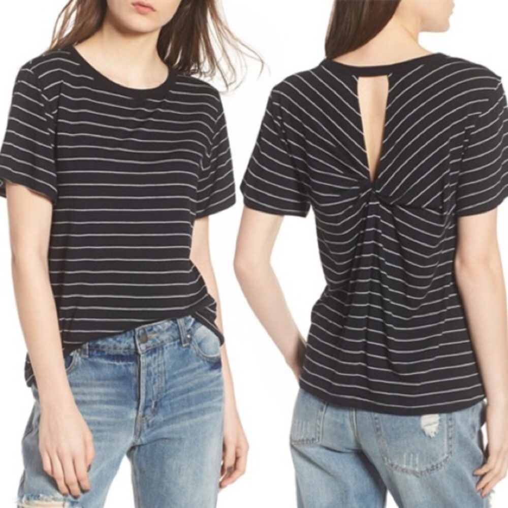 BP Nordstrom Striped Twist Back Tee